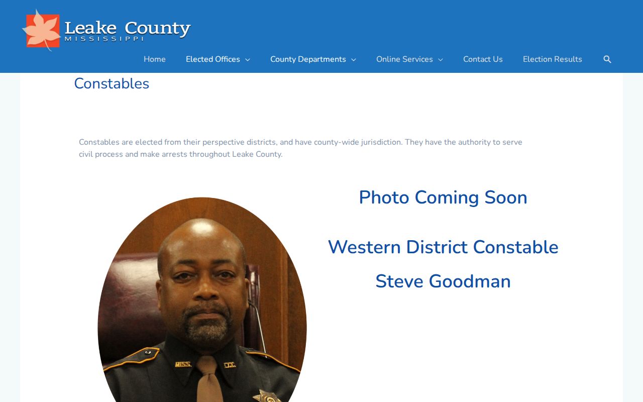 Leake County constables official contact and authority page