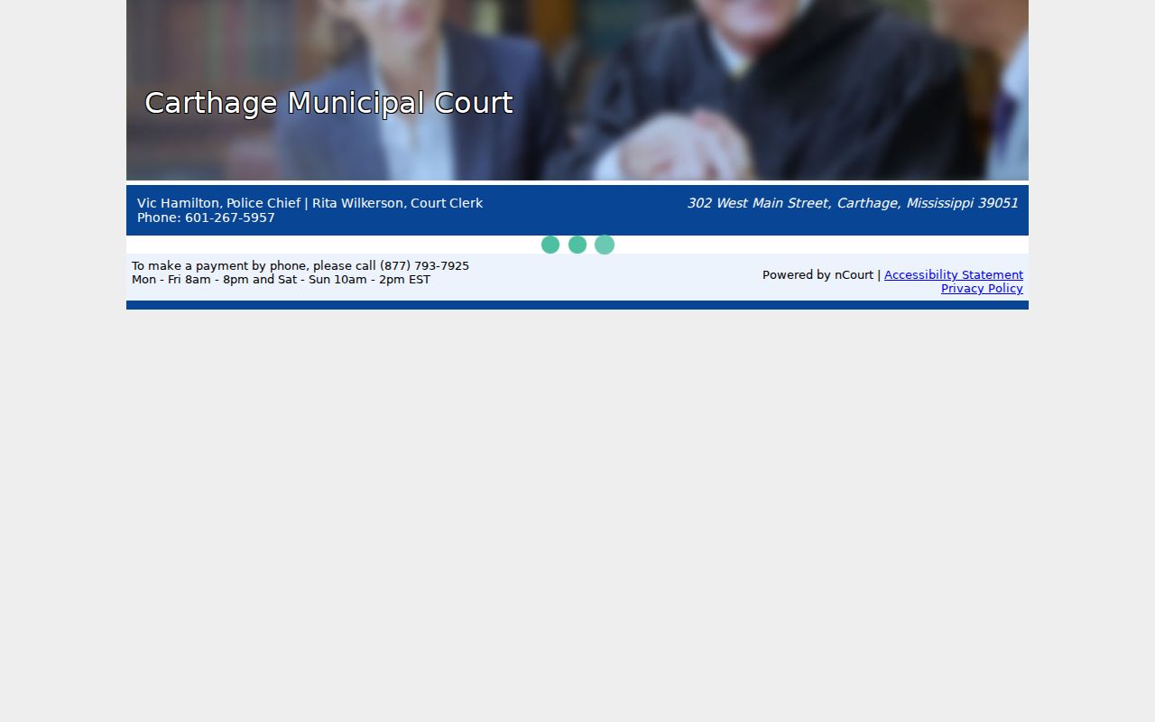 Carthage Municipal Court official vendor payment page